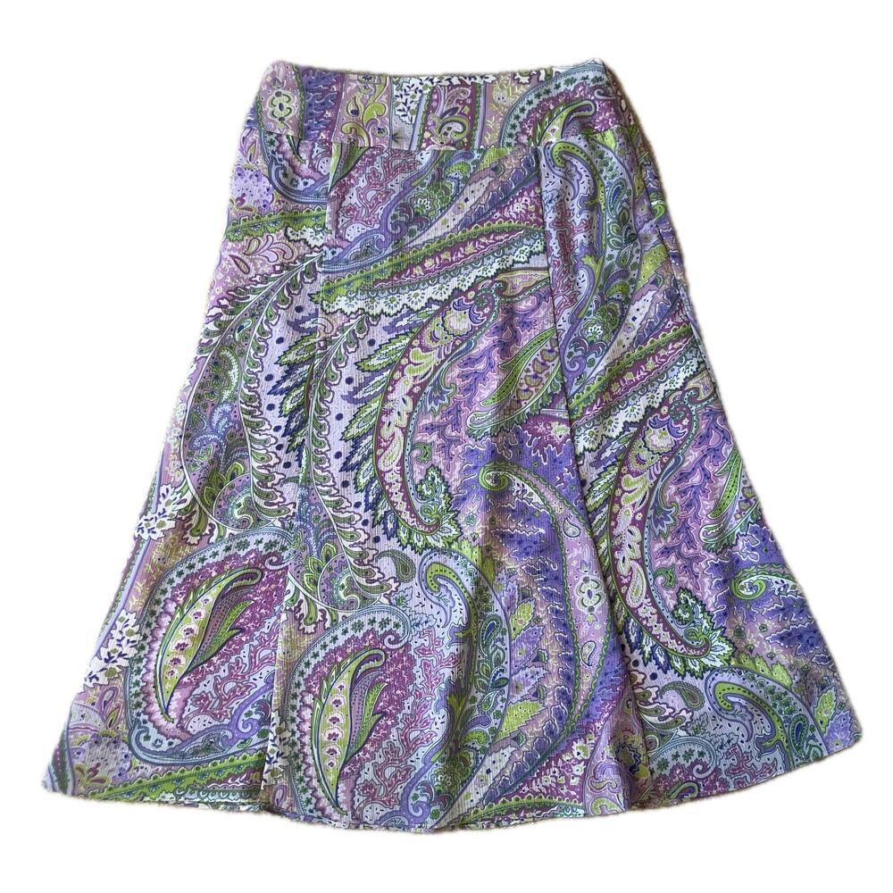 Purple paisley midi skirt bohemian hippie eclectic Y2K fairycore cottage